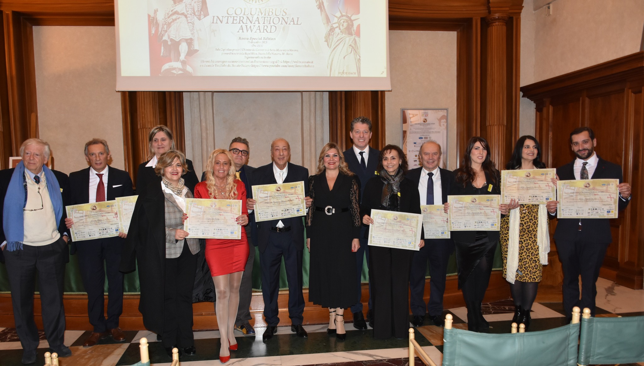 Nazionali. Roma: Columbus International Award, un successo la 4a edizione nella sala Capitolare del Senato 